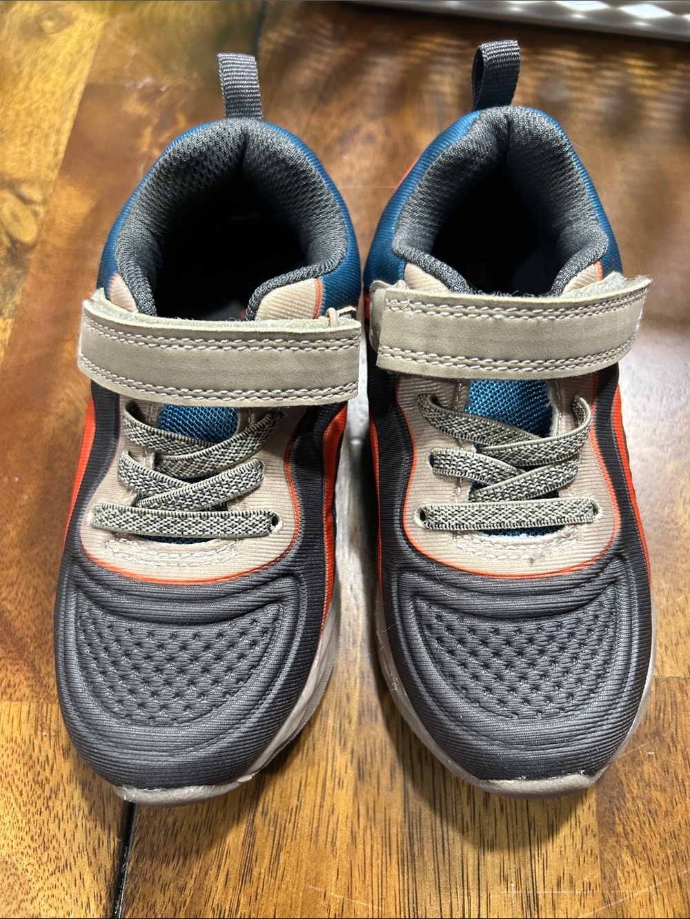 Carter's Gray and Navy Sneakers with Orange Trim